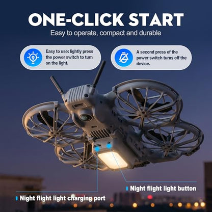 Strobe Light for DJI Neo 2, Neo 2 Light Landing Gear, Raises Height by 10mm, Night Lighting, Drone Accessory, with USB Charging Cable