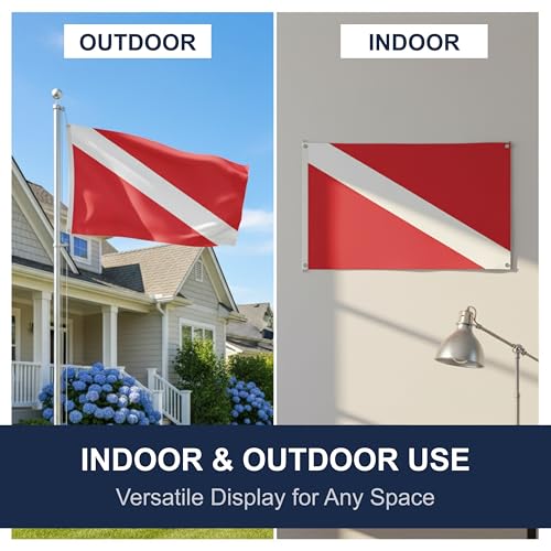 SSK® Diver Down Outdoor Flag - Large 3' x 5', Weather-Resistant Polyester - color: Diver