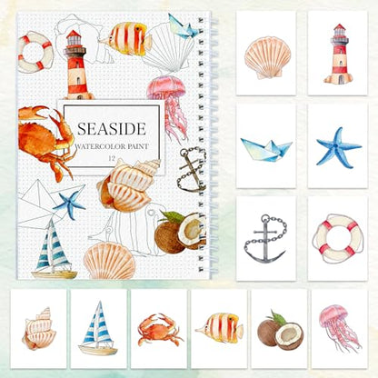 Apolyone Watercolor Workbook with Step-by-Step - style: Seaside