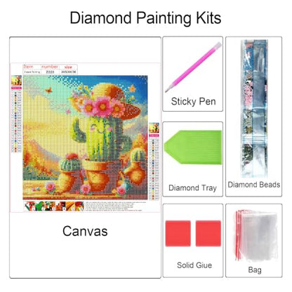 XIYOUVIGOR Diamond Painting Kits for Adults, Cactus Diamond Art Kit - color: Cactus