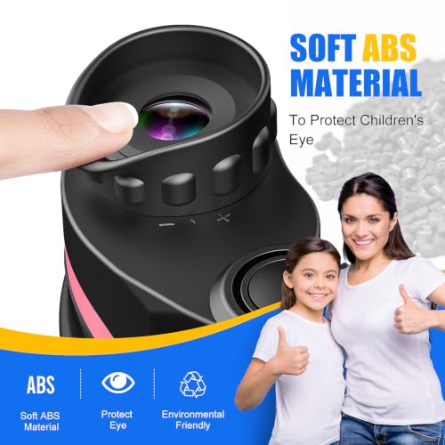 LET'S GO! Binocular for Kids, Compact High Resolution Shockproof Binoculars - color: Rose Pink