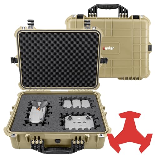 Eylar 20" Large Hard Case Equipped with Ragar Reconfigurable & Reusable XP Crosslinked Foam Insert, Waterproof, Shockproof for Equipment, Drones and Cameras (2 Ragar Layers) (Tan)