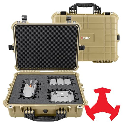 Eylar 20" Large Hard Case Equipped with Ragar Reconfigurable & Reusable XP Crosslinked Foam Insert, Waterproof, Shockproof for Equipment, Drones and Cameras (2 Ragar Layers) (Tan)