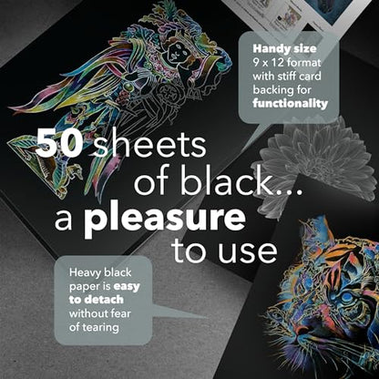 Castle Art Supplies Heavy Black Sketchpad Paper for Artists - 9 x 12in