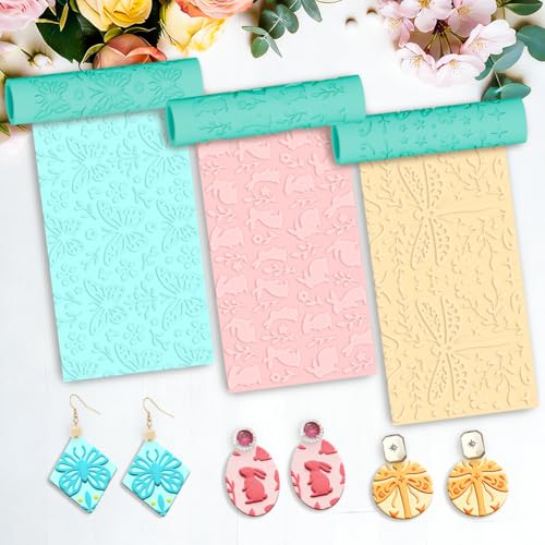 ORIGACH 5Pcs Insect & Animal Polymer Clay Texture Roller for Earring Making - style: Insect and Animal