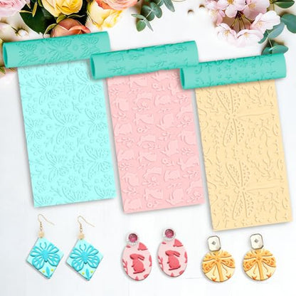 ORIGACH 5Pcs Insect & Animal Polymer Clay Texture Roller for Earring Making - style: Insect and Animal