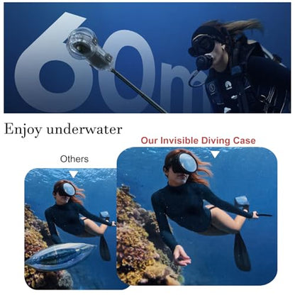 60M/196FT Invisible Diving Case for Insta360 X5