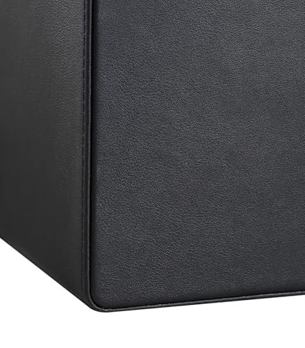 PU Leather Desk Organizer, Remote Control Holder, Black - color: Black