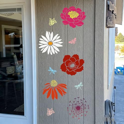 Large Flower Stencils for Wood Fence Floral Stencil - style: Flowers Mix