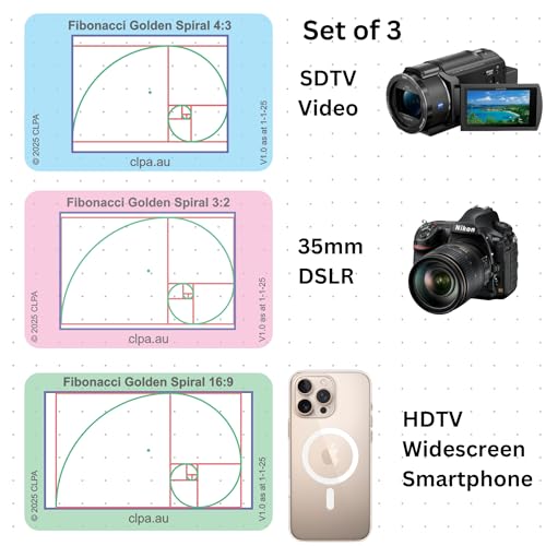 Fibonacci Golden Spiral Directors Viewfinder Card - size: Fibonacci Spiral