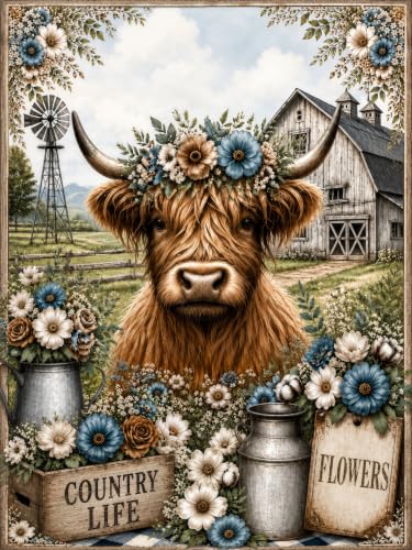 Diamond Painting Kit for Adults,Cow 5D Diamond Art Kits - color: KM1312-1