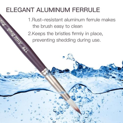 23pcs Paint Brush & Palette Knife Set with Waterproof Roll Up Case - color: Purple