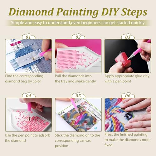 12 Pcs Small Diamond Art Kits Cocktail Diamond Art Kits for Adults - color: Cocktail