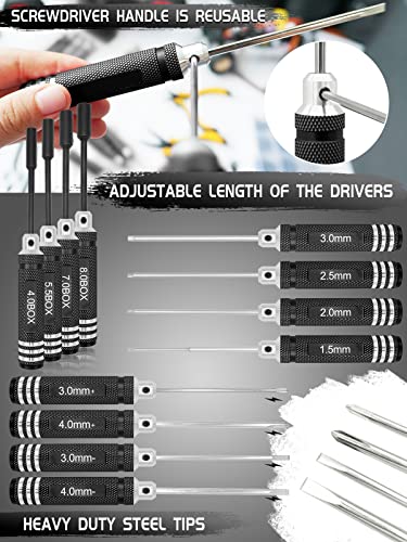 OGRC Screwdriver Set, RC Repair Tools, RC Tools, RC Car Screw Kit - 26pcs - color: Black