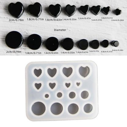 2Pcs Heart/Circle/Coffin/Teardrop Resin Mold for Tragus/Helix DIY - color: DL023_2pcs