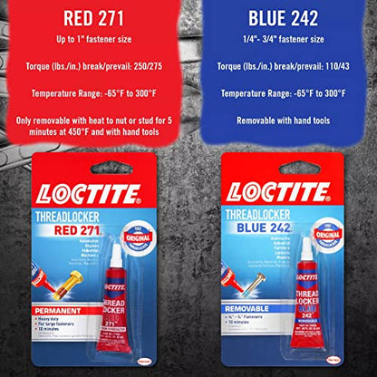 Loctite Threadlocker Red 271 Red, 0.2 fl oz, 12, Tube - size: 12 Pack, style: Red (Permanent)
