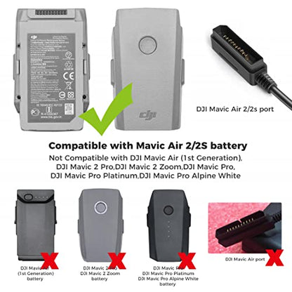 for DJI Mavic Air 2 Charger, KFD 13.2V 2.82A AC DC Adapter for DJI Air 2S, Mavic Air 2 Battery Charger Intelligent Flight Drone Power Supply US Cable Cord with 5V 2A USB Charging Port