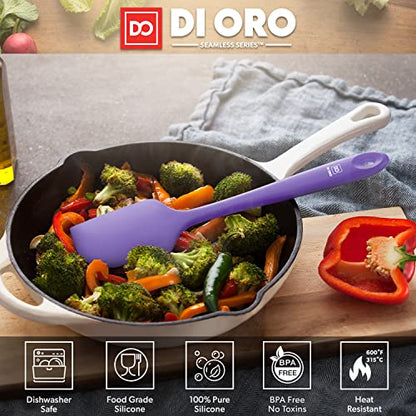 DI ORO Large Silicone Spatula - 600F Heat Resistant, Lavender - color: Lavender
