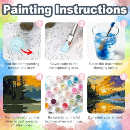Landscape Framed Paint by Numbers Kit for Adults Beginner 8x12 inch - color: Frame-OP-US03