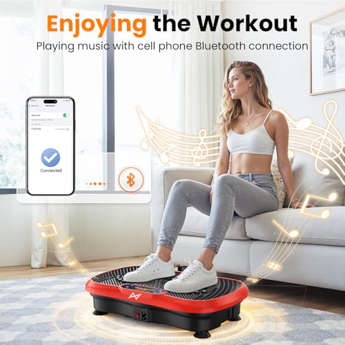 AXV Vibration Plate Exercise Machine Fitness Platform Body Vibrating Board - color: BT.PRO.RED
