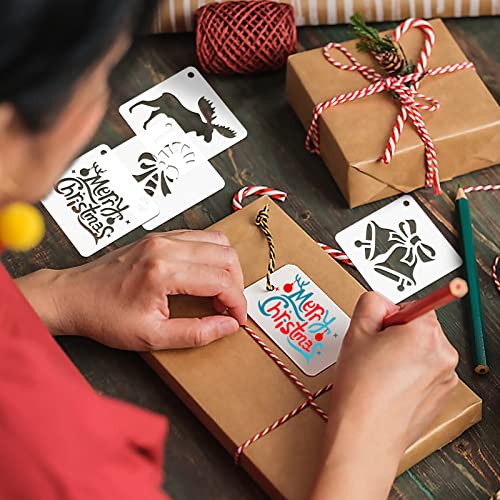 Augshy 56 Pack 3 Inch Christmas Stencils, Dot Painting Holiday Templates - style: Christmas