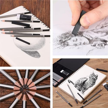 Mr. Pen- Drawing Sketching Pencil Set, 19 pcs, Graphite Pencils (10B-6H) - size: 19 Count