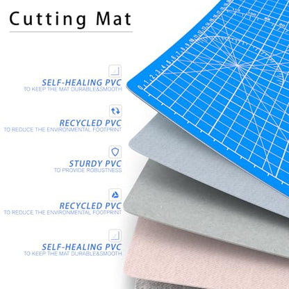 DIYSELF 9in×12in Cutting Mat, A4 Self Healing Craft Mat for Sewing - color: Blue, size: 12"L x 9"W