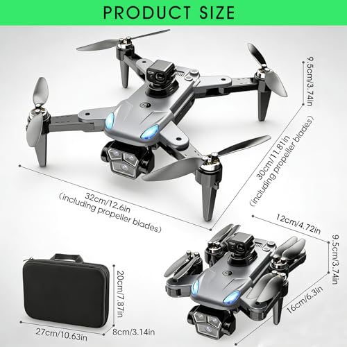 4K Drone with Camera for Adults, Foldable quadcopter drone with 4.3-inch screen remote controller,Automatic obstacle avoidance,One-Key Takeoff & Auto Follow,Under 249g，Brushless Motor FPV Drone (black)