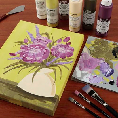 Creative Inspirations Stretched Canvas 4 Pack - 1-1/2" Deep, 6x6", 11oz Sealed & Double-Primed Cotton Canvases, Pine Stretcher Frame, Archival All-Media Primer - Alkyd, Acrylic & Oil Painting - size: 6x6"