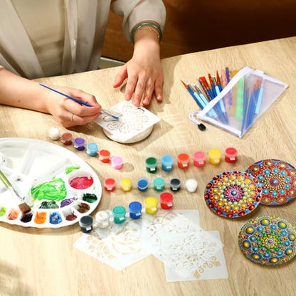 Weysat 44 Pcs Mandala Rock Painting Tools Mandala Dotting Kit DIY Crafts