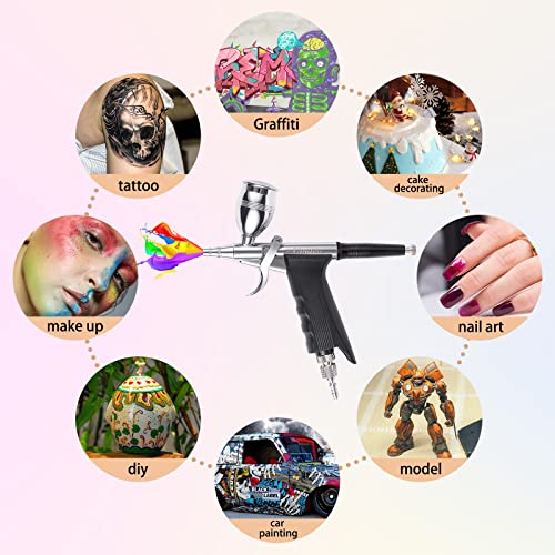 Airbrush Trigger Gun with 0.5 mm Needles 2CC/5CC/13CC Cup - color: 166AK 0.5mm airbrush kit