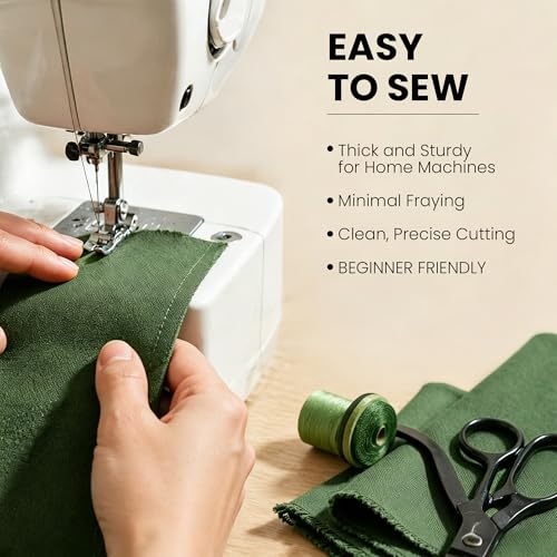 Wildarms 100% Cotton Canvas Fabric by The Yard - 59" Wide 12oz(per Linear Yard) Medium-Heavy Duck Canvas for Sewing DIY, Tote Bags, Upholstery & Embroidery (Army Green, 1-Yard Pre-Cut Piece) - color: Army Green, size: 1-Yard Pre-Cut (Non-Continuous)