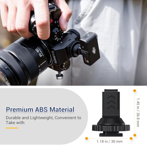 JJC Anti-Slip Cold Shoe Mount Adapter for DJI Mic 2 Receiver,with 1/4"-20 - size: for DJI Mic2 Only