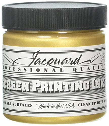 Jacquard Professional Screen Print Ink, Water-Soluable, 4oz Jar, Gold (120)