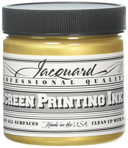 Jacquard Professional Screen Print Ink, Water-Soluable, 4oz Jar, Gold (120)