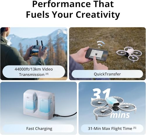 DJI Flip Drone with RC-N3 Remote Controller with 4K UHD Camera for Adults, Under 249 g, Palm Takeoff, Auto Return, 31-Min Flight Time + Backpack, SD Card + Landing Pad, Card Reader
