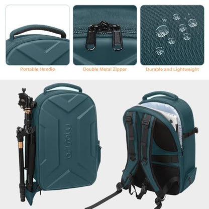MOSISO Camera Backpack, Photography Camera Bag Waterproof Hardshell Case - color: Teal Green