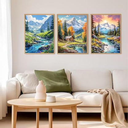 Axquilon 3 Pack Landscape Diamond Art Kits for Adults 12x16inch - color: 3 Pack Landscape