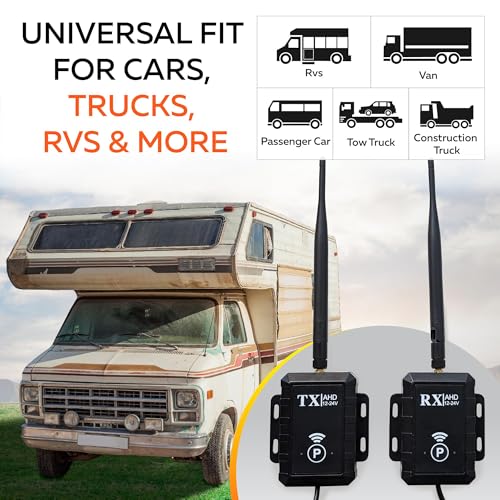 - Wireless Backup Camera Video Transmitter & Receiver Kit for Vehicle – CVBS NTSC 2.4G, Long Range 500m, Low Latency, 12–24V, RCA or 4-Pin