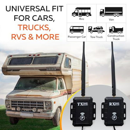 - Wireless Backup Camera Video Transmitter & Receiver Kit for Vehicle – CVBS NTSC 2.4G, Long Range 500m, Low Latency, 12–24V, RCA or 4-Pin