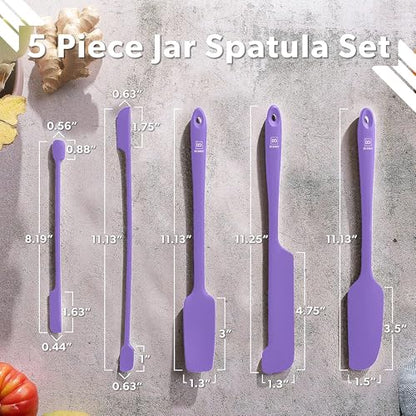 DI ORO Silicone Jar Spatula Set - 600F Heat Resistant, 5-Pc Lavender - color: Lavender
