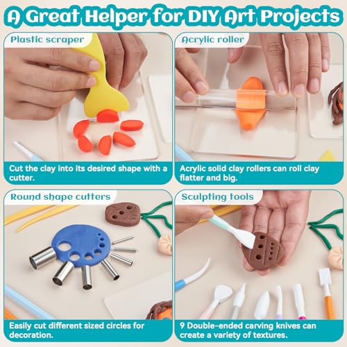 Amrules 25 Pcs Polymer Clay Sculpting Tools Kit for Adults - color: Circlecutter-25Pcs