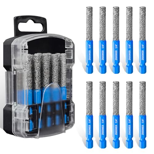 Tile Drill Bits, 10pcs 1/4" Diamond Drill Bits for Ceramic Glass Porcelain Marble Granite, with Versatile Drilling and Milling - size: 10PCS - (1/4")