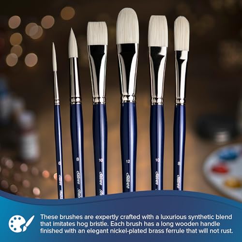Silver Brush Limited Bristlon Multi-Length Filbert Oil Paintbrush Set, 5pc - color: Multilength Filbert Set, size: 5 count