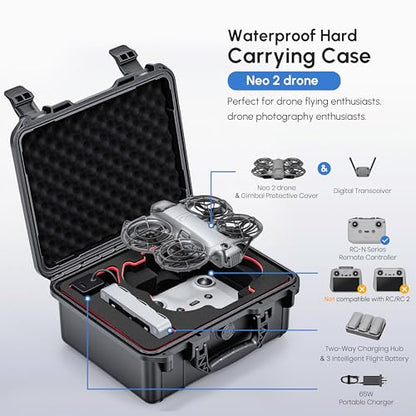 STARTRC NEO 2 Case,Waterproof Hard Carrying Mini Case for DJI Neo 2 Accessories for RC-N Controller【NOT for RC 2/RC】