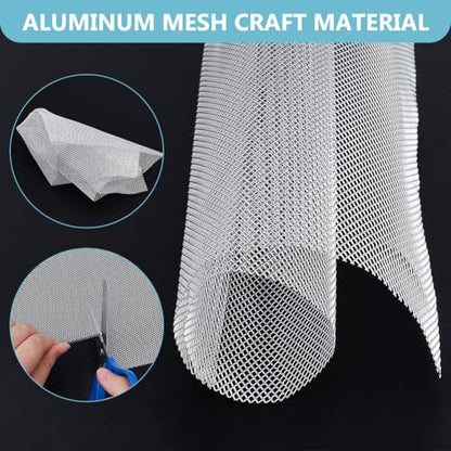 BENECREAT 10 Pcs Aluminum Wire Mesh, Aluminum Screen, 12x11.8Inch Platinum Square Sculpting Wire Sheets for Clay Modeling, DIY Armature Projects and Metal Crafts