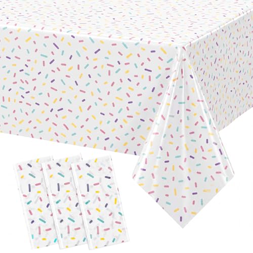 Mindsoft 3 Pcs White Stripe Polka Dot Plastic Tablecloth Party - color: White, style: Stripe Polka Dot