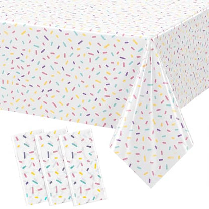Mindsoft 3 Pcs White Stripe Polka Dot Plastic Tablecloth Party - color: White, style: Stripe Polka Dot
