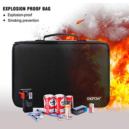 ENGPOW Battery Organizer Storage Box w/Tester,Protects Up to 220 Batteries