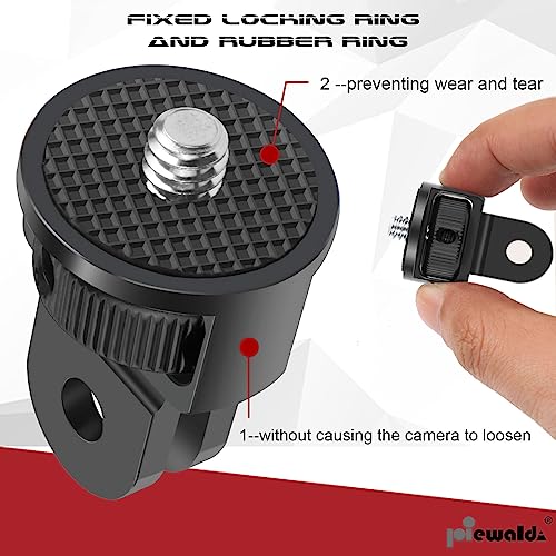 Niewalda 1/4"-20 Aluminum Camera Tripod Mount Adapter for Gorpo,2PCS - color: silver black